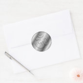 Zilver OM-teken Ronde Sticker (Envelop)