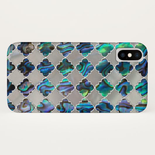 Zilver omhuld abalone parelschil marokbestendig pa Case-Mate iPhone case (Achterkant (horizontaal))