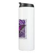 Zilver omhulde kleurrijke vlinder met wervelingen thermosbeker (Geroteerd rechts)