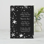 Zilver onder de Stars Prom Formal Kaart (Staand voorkant)