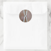 Zilver oneindig ronde sticker (Tas)