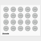 Zilver ontwerp ronde sticker (Vel)