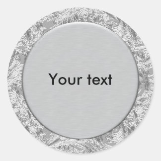 Zilver ontwerp ronde sticker