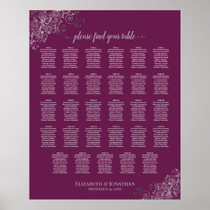 Zilver op chassis 29 tafel-weddenschapskaartje poster