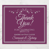 Zilver op de fles met een kabelweddenschap Dank je Bier Etiket (Enkel label)