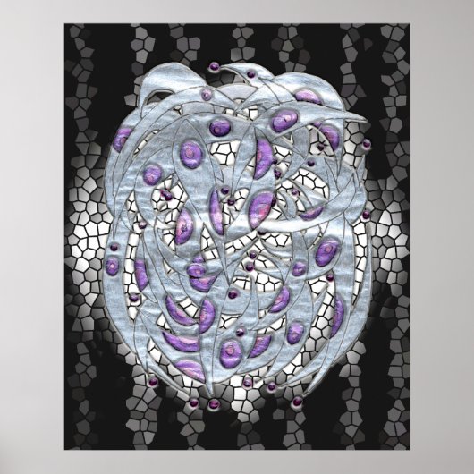 Zilver op Glas in lood Poster (Voorkant)
