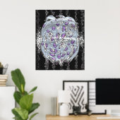 Zilver op Glas in lood Poster (Thuiskantoor)