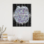 Zilver op Glas in lood Poster (Keuken)