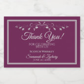 Zilver op het chassis Weddenschap mini-flesje Dank Likeurfles Etiket (Enkel label)