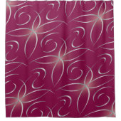 Zilver op magenta douchegordijn (Voorkant)