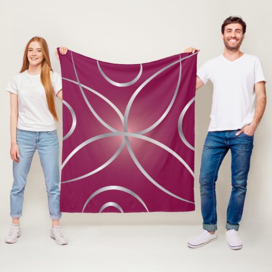 Zilver op magenta fleece deken (In situ)