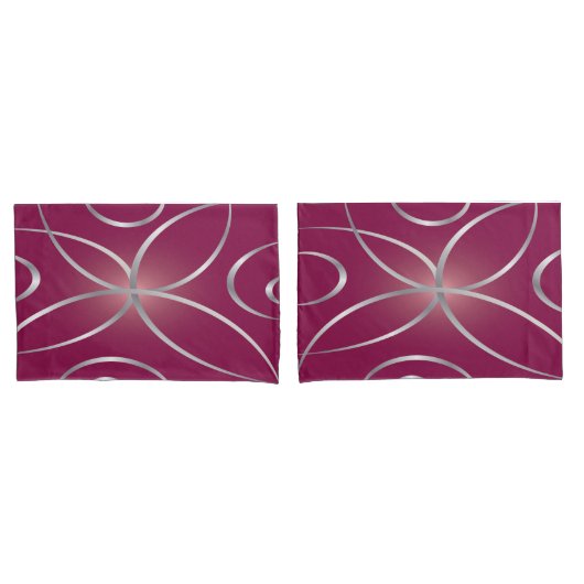 Zilver op magenta kussensloop (Voorkant-Set)