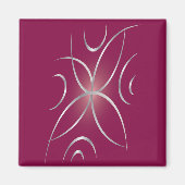 Zilver op magenta magneet (Voorkant)