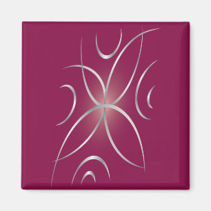 Zilver op magenta magneet