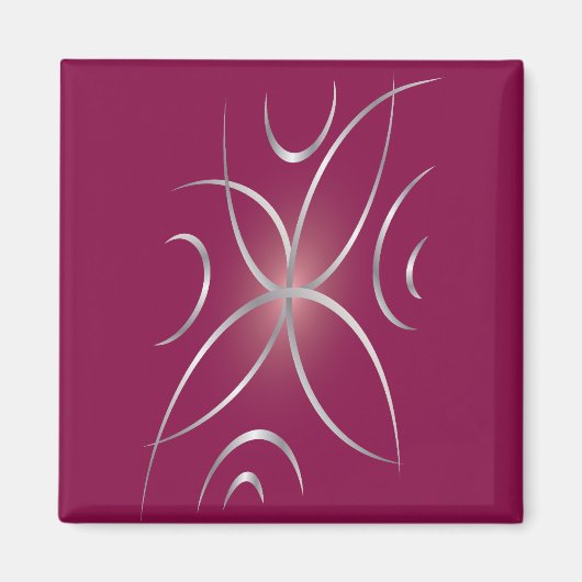 Zilver op magenta magneet (Voorkant)