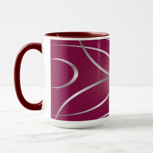 Zilver op magenta mok (Links)