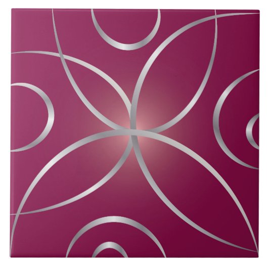 Zilver op magenta tegeltje (Voorkant)