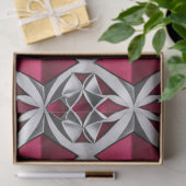 Zilver op Robijn Geometrisch Decoupage Tissue Tissuepapier (Geschenk)