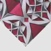 Zilver op Ruby Geometrische Decoupage Weefsel Tissuepapier (Detail)