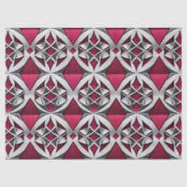 Zilver op Ruby Geometrische Decoupage Weefsel Tissuepapier