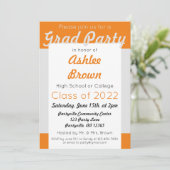 Zilver Oranje Afstudeerder Partij Vet Afstuderen Kaart (Staand voorkant)