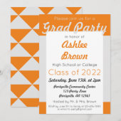 Zilver Oranje Afstudeerder Partij Vet Afstuderen Kaart (Voorkant / Achterkant)