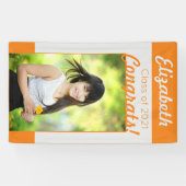 Zilver Oranje gecomprimeerd één fotograafpartij Spandoek (Horizontaal)