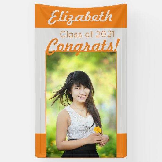 Zilver Oranje gecomprimeerd één fotograafpartij Spandoek (Verticaal)