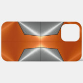Zilver Oranje glanzend roestvrij staal Case-Mate iPhone Case (Achterkant (horizontaal))