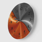 Zilver Oranje Roestvrij staal Metaal Kijk Grote Klok (Hoek)