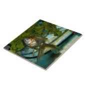 Zilver oranje Ryukin Goldfish Tile Tegeltje (Zijkant)