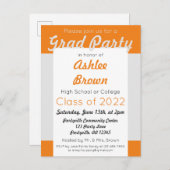 Zilver Oranje Vet Afstudeerder Afstuderen Uitnodiging Briefkaart (Voorkant / Achterkant)