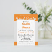 Zilver Oranje Vet Afstudeerder Afstuderen Uitnodiging Briefkaart (Staand voorkant)