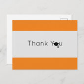 Zilver Oranje vet Afstuderen Dank u Briefkaart (Voorkant / Achterkant)