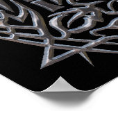 Zilver Oriental Tribal Tattoo Poster (Hoek)