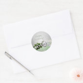 Zilver Ornament wit lint Kerst sticker (Envelop)