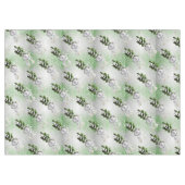 Zilver Ornament Wit Lint Kerst Tafelkleed (Voorkant (Horizontaal))