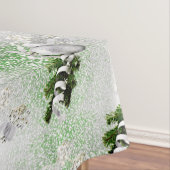 Zilver Ornament Wit Lint Kerst Tafelkleed (Voorbeeld)