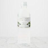 Zilver Ornament Wit Lint Kerst Waterfles Etiket (Voorkant)