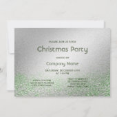 Zilver Ornament Wit Lint Kerstfeest Kaart (Achterkant)