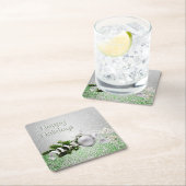 Zilver Ornament wit lint kerstpapier Kartonnen Onderzetters (Insitu)