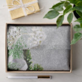 Zilver Ornament wit lint vakantieweefsel papier (Geschenk)