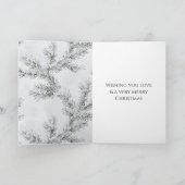 Zilver Ornament Witte Boog Kersttakken Kaart (Binnen)