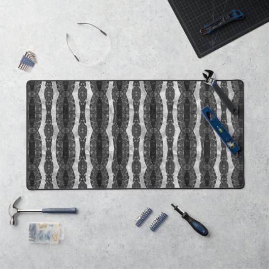 Zilver ornamentaal lineair patroon bureaumat (Werkstation)