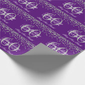 Zilver Paars 60th Birthday Glitter Confetti Cadeaupapier (Hoek)