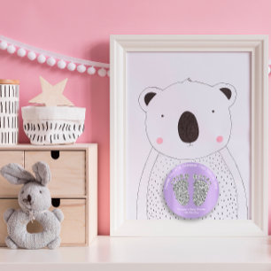 Zilver Paars Glitter Feet Baby shower Favor Dank Ronde Sticker