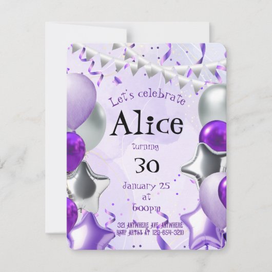 Zilver & Paars  Kaart (Voorkant)