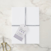 Zilver & Paars | Moderne feestelijk dank je tag Cadeaulabel (Met Touw)