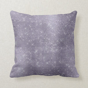 Zilver Paars plum Minimal Sparkly Grey Metallic Kussen