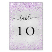 Zilver paars violette glitters schittert glamourou kaart (Voorkant)